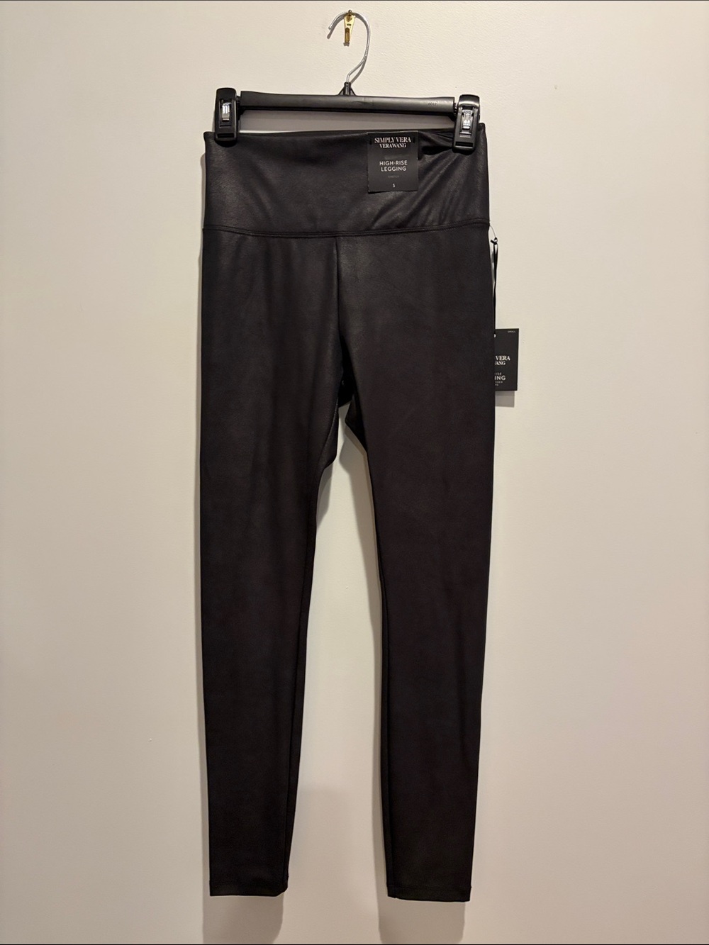 Simply Vera Vera Wang Black Faux Leather Leggings
